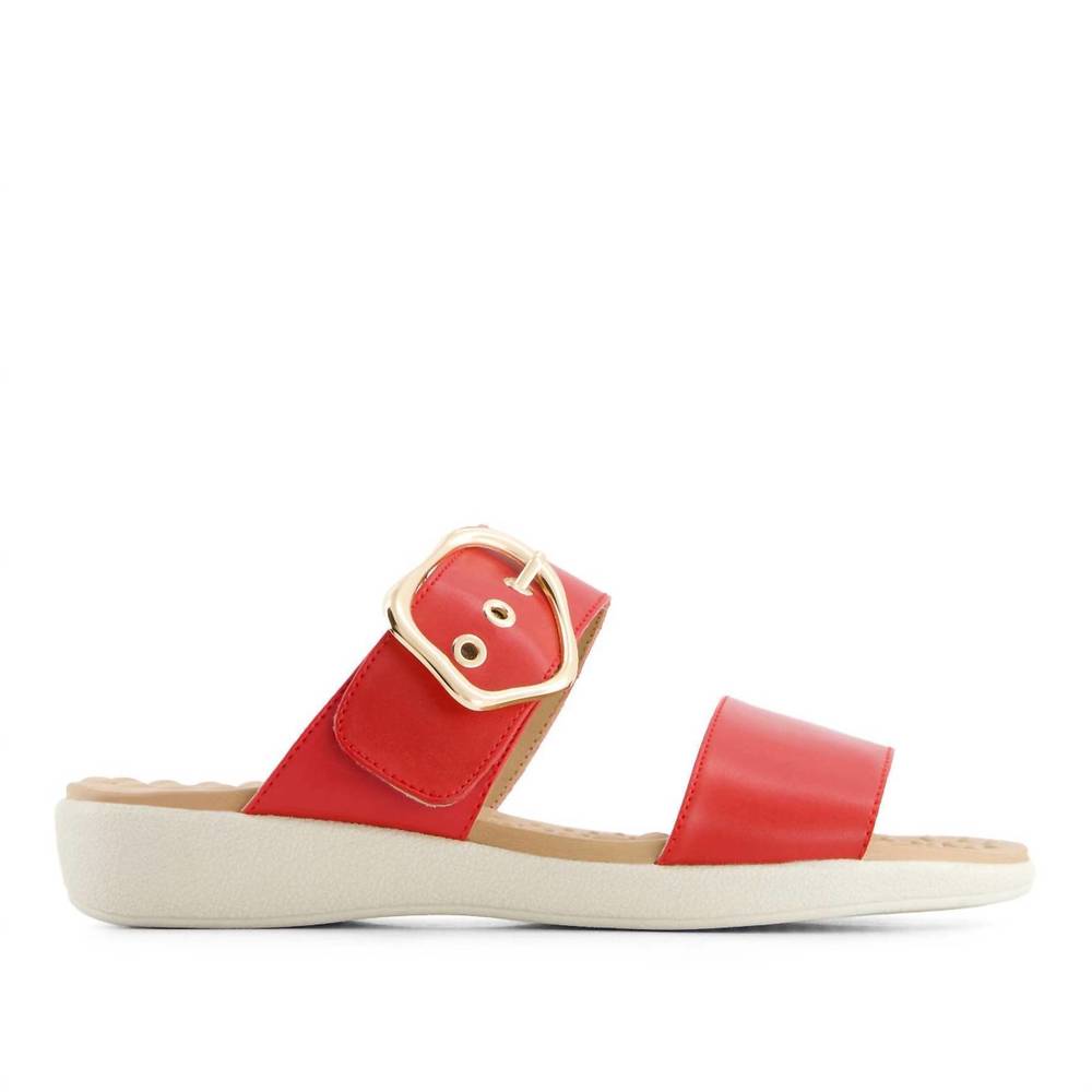 NEW ANDREA women's top comfort foot massage sandals in red